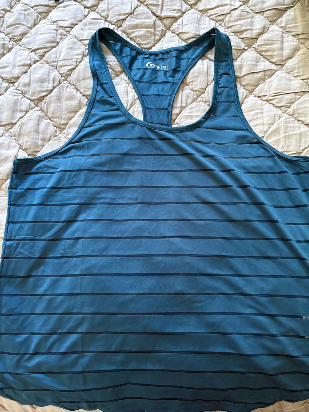 ZYIA Teal Blue Striped Racerback Tank- never worn